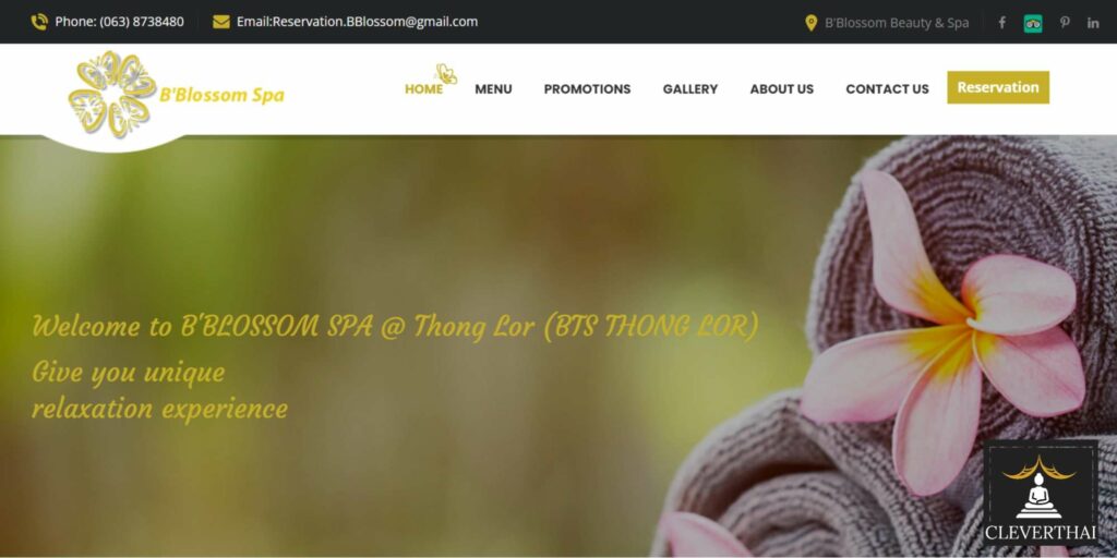 B’Blossom Spa Homepage