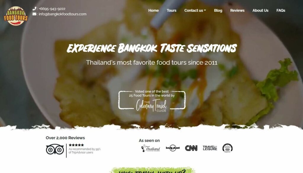 Bangkok Food Tours Homepage