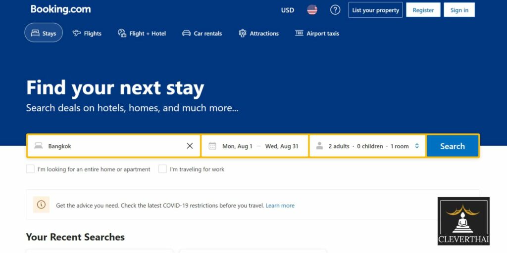 Booking.com Homepage