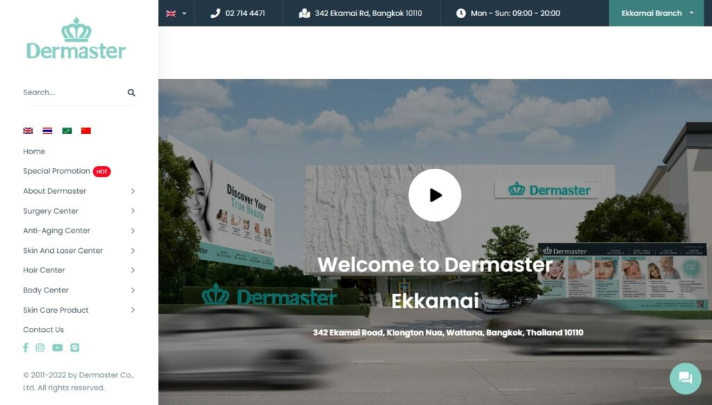 Dermaster Clinic - Ekkamai Homepage