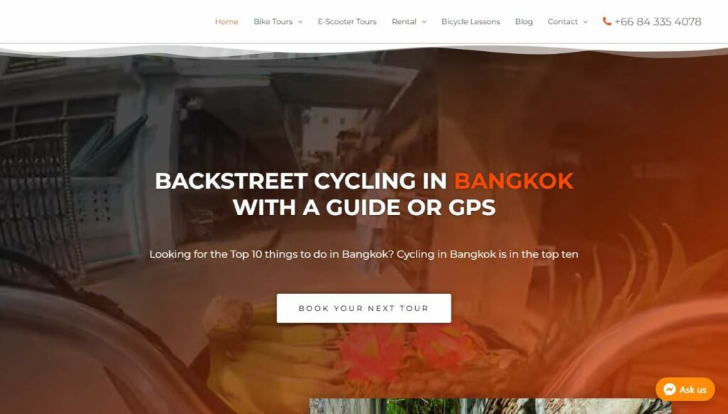 Go Bangkok Bike Tours Homepage