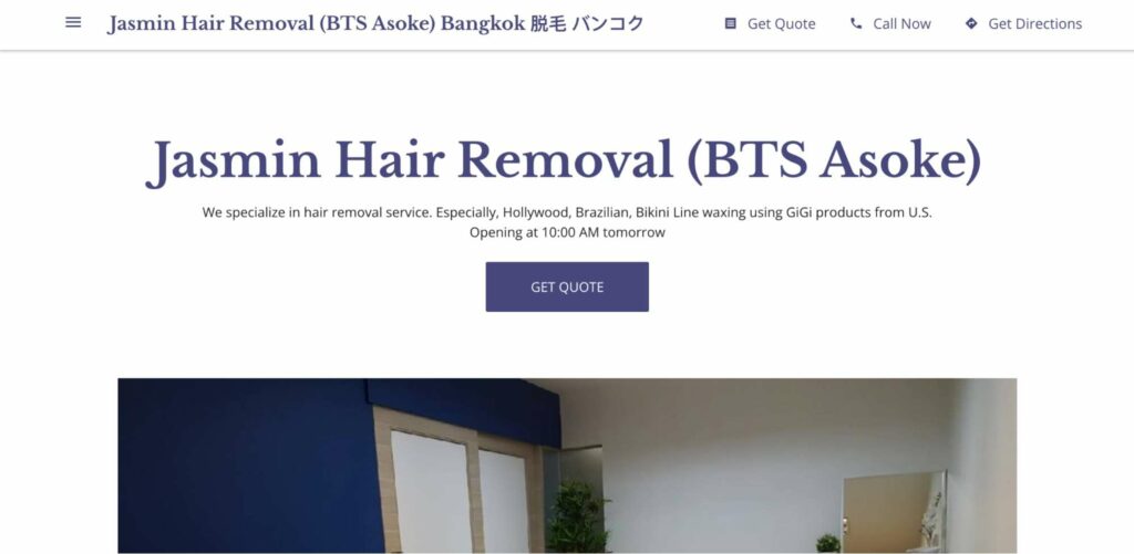Jasmin Hair Removal (BTS Asoke) Homepage