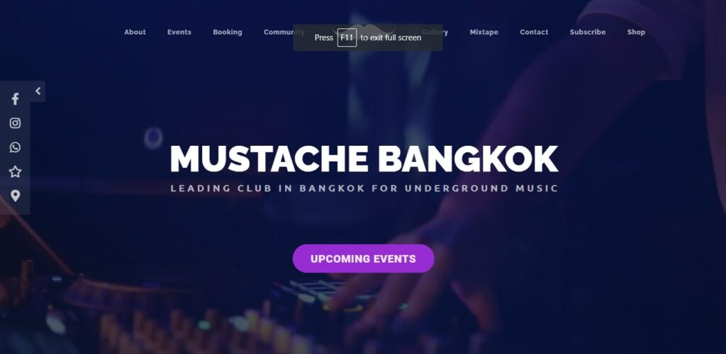 Mustache Bangkok Homepage