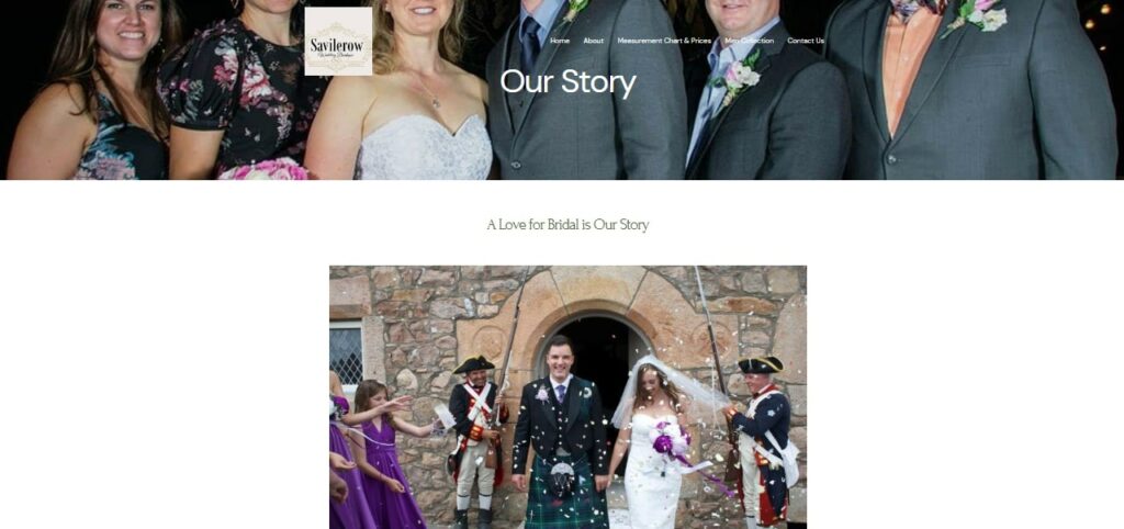 Savilerow Wedding Boutique Homepage