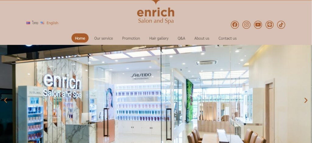 Enrich Salon and Spa - Thong Lor Branch Homepage