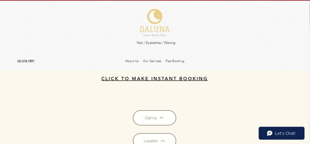 Daluna Salon Homepage