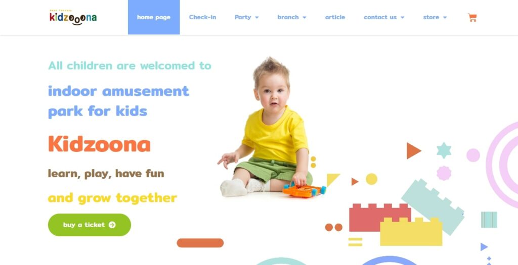 Kidzoona Gateway Ekamai Homepage