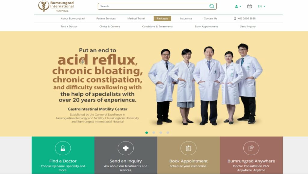 Bumrungrad International Hospital Homepage
