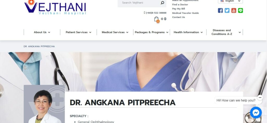 Dr. Angkana Pitpreecha- Vejthani Hospital Homepage