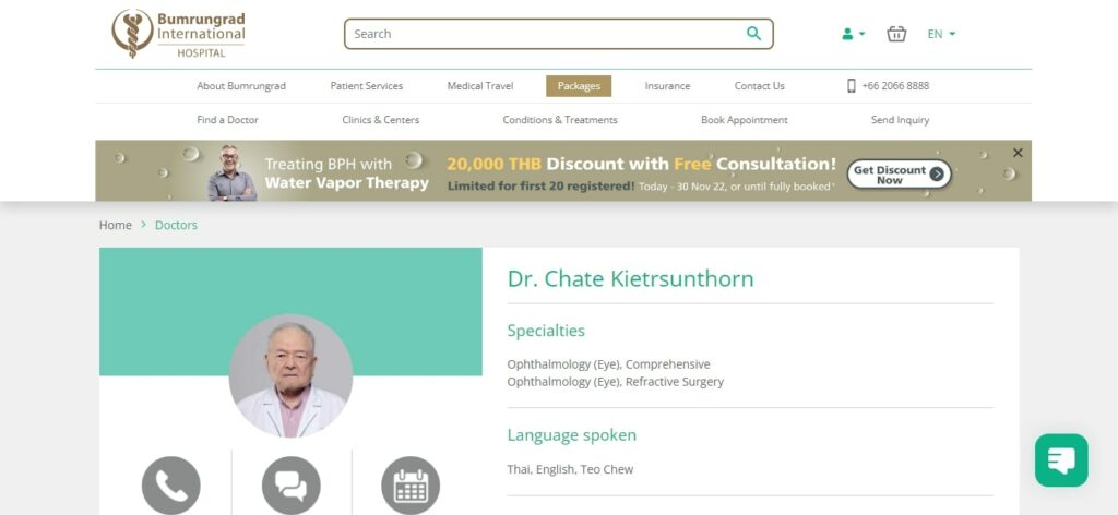 Dr. Chate Kiet Sunthorn - Bumrungrad International Hospital Homepage