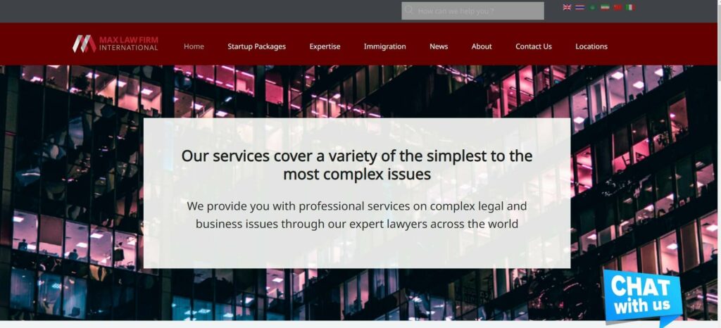 Max Law Firm's Homepage
