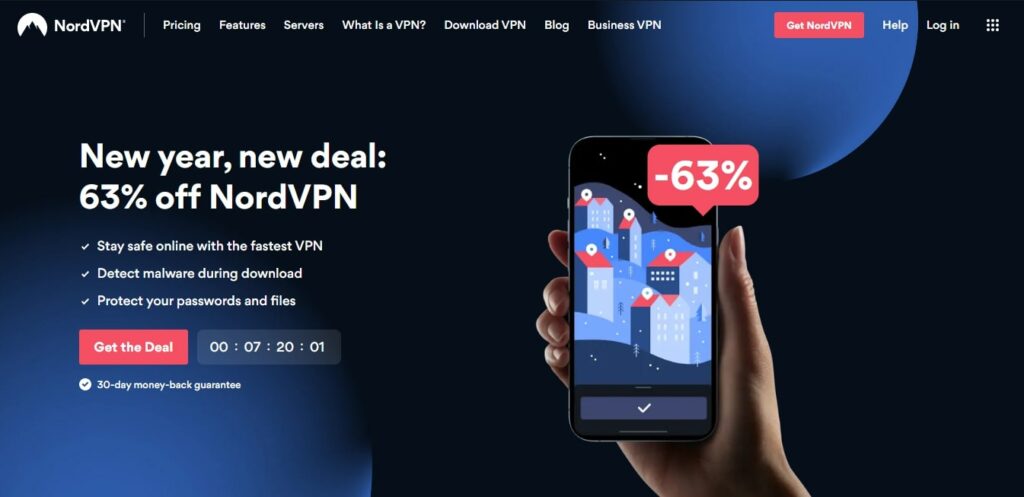 NordVPN's Homepage