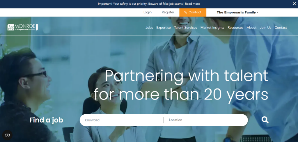 monroe consulting homepage