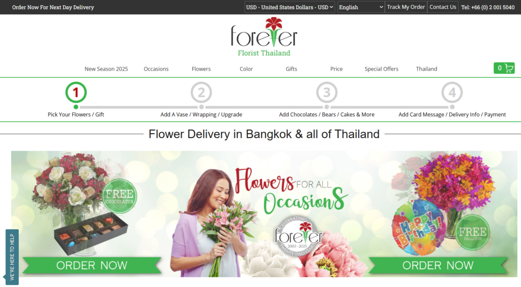 forever florist thailand homepage