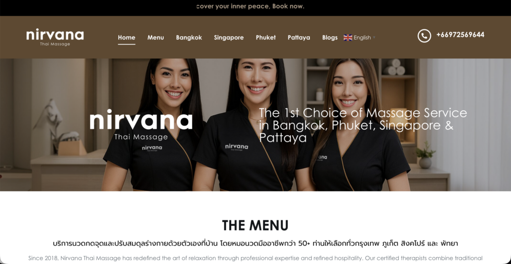 nirvana thai massage homepage