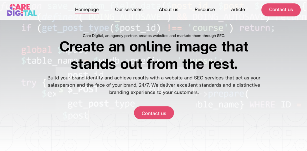 Care Digital Co. homepage