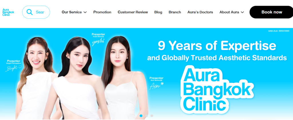 Aura Bangkok Clinic homepage